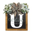 thumbnail image 2 of Fiudx Ofertas relámpago del día, solo en línea Corona decorativa para puerta de entrada con apellidos durante todo el año, placas colgantes delante de la puerta, 2 of 3
