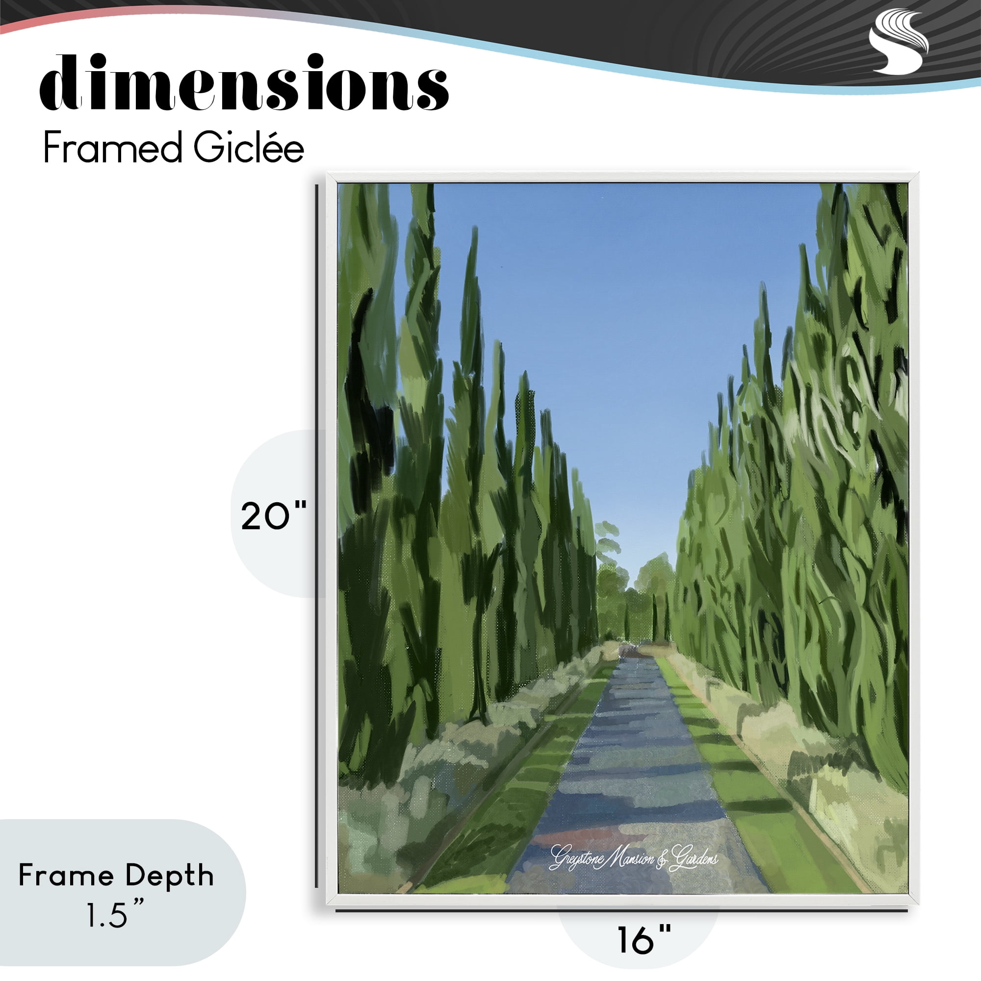 Stupell Industries Greystone Gardens Path White Framed Giclee Art, design by Amelia Noyes