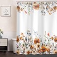 thumbnail image 5 of Fall Floral Shower Curtain, Boho Flower Leaves Plants Shower Curtains for Bathroom, Nature Botanical Wildflower Polyester Fabric Waterproof Bathroom Curtain with 12 Hooks 72X84in, 5 of 7