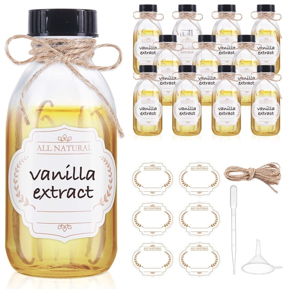 Botella de vidrio Elumeiro Boston de 120 ml con tapa, paquete de 12 unidades, transparente