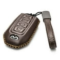 thumbnail image 2 of Vitodeco Leather Smart Key Fob Case Compatible for Infiniti QX60, QX50, Q50, Q60, QX55 (5-Button, Black/Red), 2 of 5