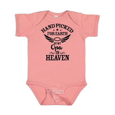 

Inktastic Handpicked for Earth by My Opa in Heaven with Angel Wings Gift Baby Boy or Baby Girl Bodysuit