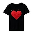 thumbnail image 6 of Horkkom Heart Shirts for Women Valentines Day Heart Print Graphic Tee Crewneck Short Sleeve Shirts XL, Gifts for Women, 6 of 7
