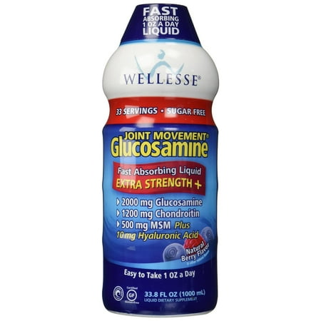 Wellesse Mouvement conjoint Glucosamine Avec chondroïtine et Msm 33,8 fl oz (1000 ml)