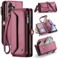 thumbnail image 1 of Funda tipo cartera para Samsung Galaxy A55 con bloqueo RFID, tarjetero, cremallera y ranura para billetes, correa magnética de piel sintética suave para el hombro. Funda tipo cartera para mujer, 1 of 10