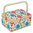 thumbnail image 1 of Sewing Basket, 9.8 X 7.1 X 4.9 In Household Double-Layer Craft Basket Sewing Tool Needle Thread Basket Fabric Torage Box For Handwork, Sewing, 1 of 8