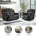 thumbnail image 6 of Bonzy Home Recliner Sofa Set – Cloth Reclining Living Room Furniture Set with Single Recliner Chair & Loveseat Gray, 6 of 7