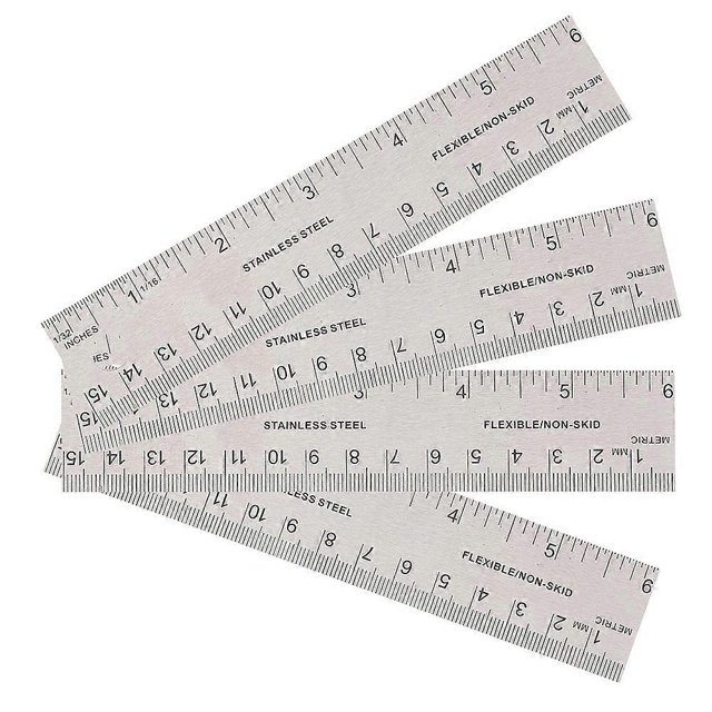 Measuring Rulers With Cork Backing Suitable For Students And Professionals Multi Color 4Pcs Set