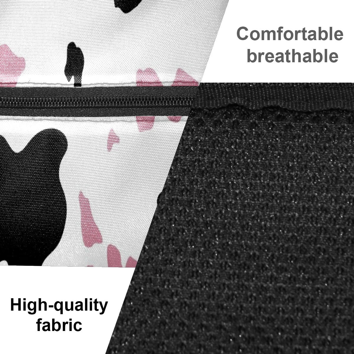 Pickleball Bags for Men Women Pickleball Backpack with Large Capacity Lightweight Adjustable Pickleball Sling Bag Hold Paddles, Balls, Accessories Funny Cow Print Pink Black