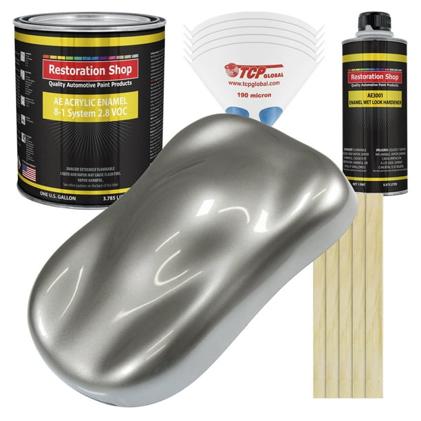 Wat Volwassenheid eten Restoration Shop - Titanium Gray Metallic Acrylic Enamel Auto Paint,  Complete Gallon Paint Kit, Single Stage High Gloss - Walmart.com