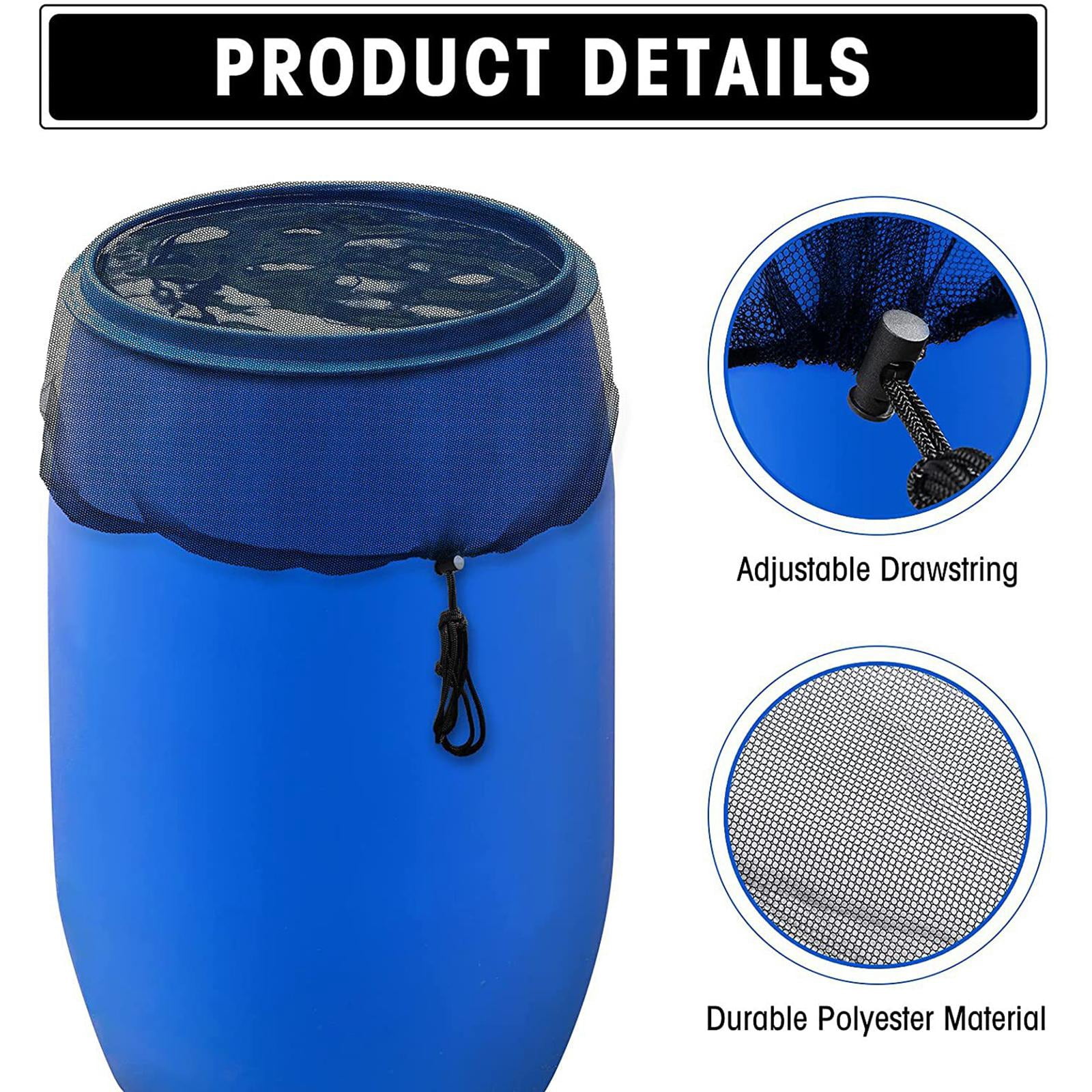 Bothyi 2x1* Rain Barrel Net Cover with Drawstring for Rain Garden Outdoor