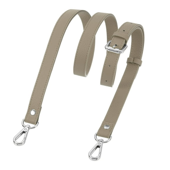 0.7" Genuine Leather Purse Strap for Bag (Apricot, Silver Buckle)