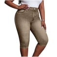 thumbnail image 3 of Cutuoiiu Womens Casual Denim-Look Capri Pants with Button Closure and Pockets for Summer Outings Gift, 3 of 8