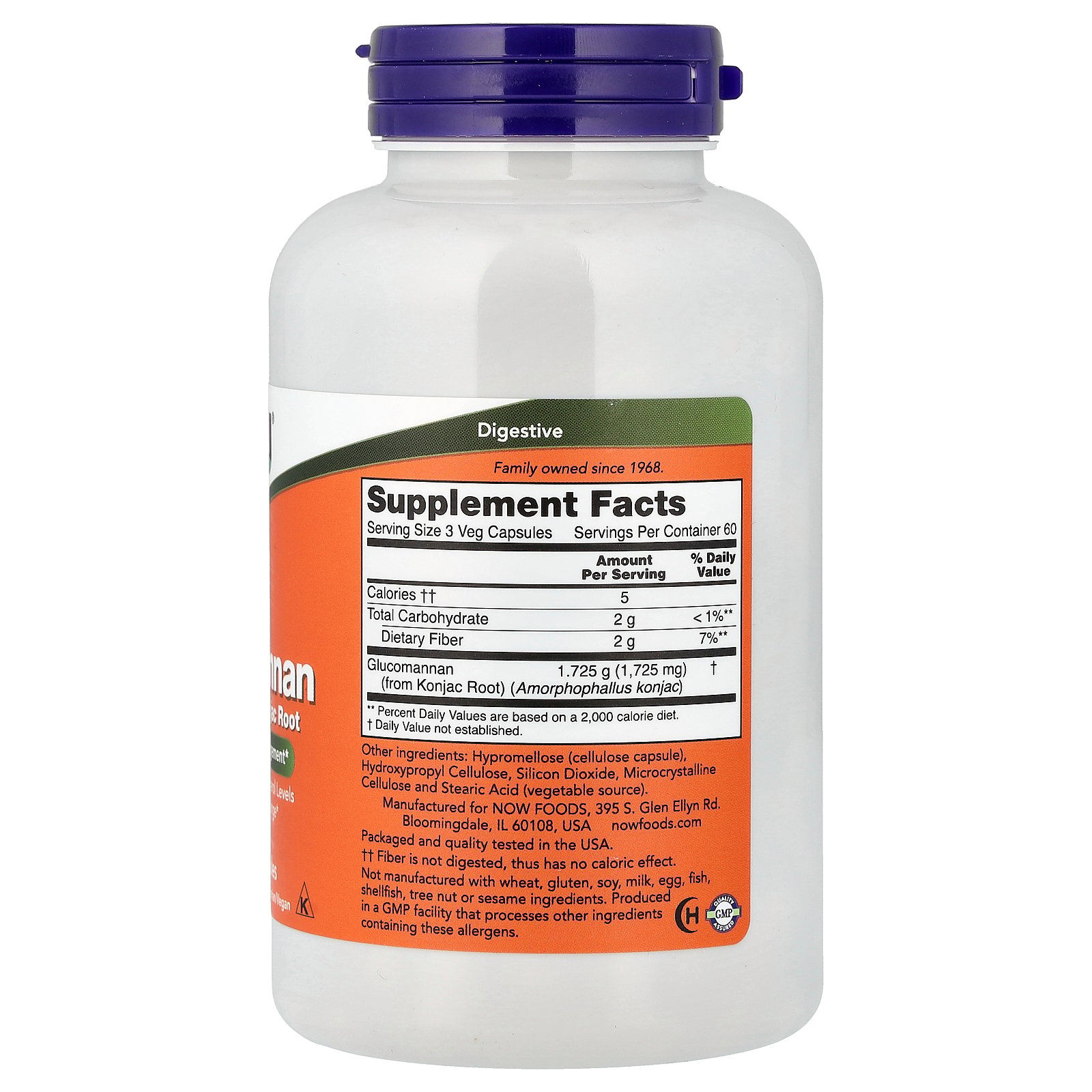 thumbnail image 2 of Now Glucomannan 180 Capsules, 2 of 5
