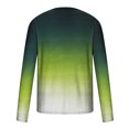thumbnail image 5 of BLVB Long Sleeve Shirts for Men Trendy Gradient Crew Neck Pullover Tops Casual Plus Size Workout Blouse Tee Green, 5 of 5