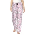 thumbnail image 2 of Goofa Cute Rabbit Flower Printed Soft Pajama Pants for Women, Wide Leg Comfy Casual Lounge Yoga Pants-X-Large, 2 of 9
