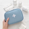 thumbnail image 4 of Travel Medical Storage Pouch, Empty First Aid Bag, Travel Organizer, Emergency Kit Bag, Light Blue Fabric, Medium Size 8X6X3 Inch Portable First Aid Organizer for Outdoor Camping,, 4 of 5