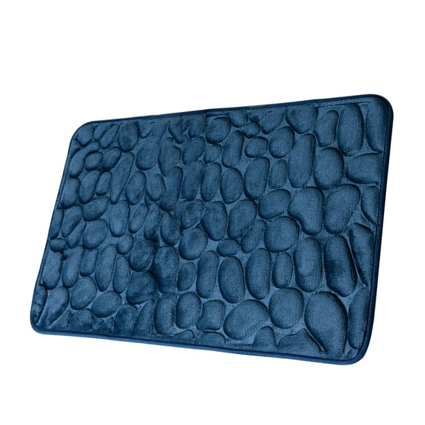 Monstrate Alfombrilla de baño de secado rápido Color sólido suelo absorbente baño alfombra de agua inodoro alfombrilla de baño niños Juegos de accesorios de baño Azul oscuro 50x80cm