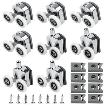 Curved Shower Door Rollers, 8Pcs Shower Glass Door Rollers, Replacement Shower Door Wheels, for Curved Bathroom