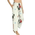 thumbnail image 2 of Disketp Christmas Pug Dog Print Women'S Comfy Pajama Pants Casual Drawstring Palazzo Lounge Wide Leg Pants, 2 of 9