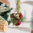 thumbnail image 4 of yulier Rustic Metal Christmas Bells Ornaments with Bow Pinecone Berry Pine Needles, Christmas Tree Decorations Xmas Holiday Party Wreath Hanging Bell Pendant, 4 of 6
