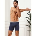 thumbnail image 2 of DARING DIVA Men's Stretch Waistband Boxer Brief Comfortable Solid Underwear 30 Dark Blue, 2 of 6