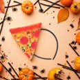 thumbnail image 3 of 2 diademas de pizza italiana para Halloween, disfraz de pizza loca, diadema para el pelo, tocado divertido para fiesta de comida para niños y adultos, accesorios de payaso, 3 of 4