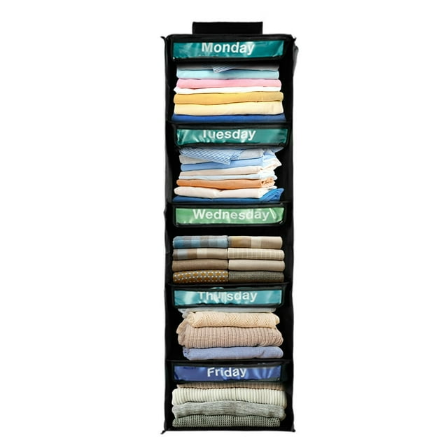 Organisateur Suspendu pour Garde-Robe à 5 Niveaux, Grande Capacité, Étagère Suspendue pour Garde-Robe, Sac de Rangement Pliable pour Garde-Robe, Tissu Oxford, Sac Suspendu Multifonction pour Garde-Robe pour Vêtements, Chaussures, Chapeaux