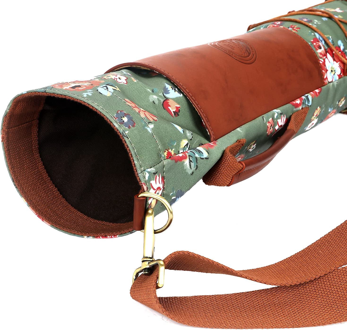 Canvas Golf Bag for Women Driving Range Travel Course Club Carry Case Green with Flower