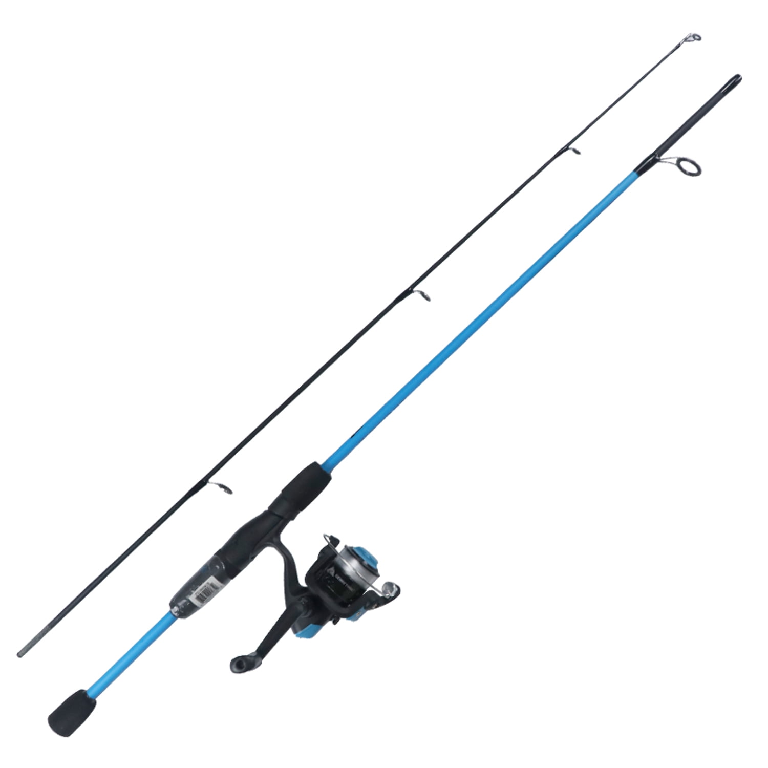 Ozark Trail Wayfarer Fiberglass Spinning Fishing Rod and Reel Combo for Adults, 5' 6", Blue, 2 Pieces