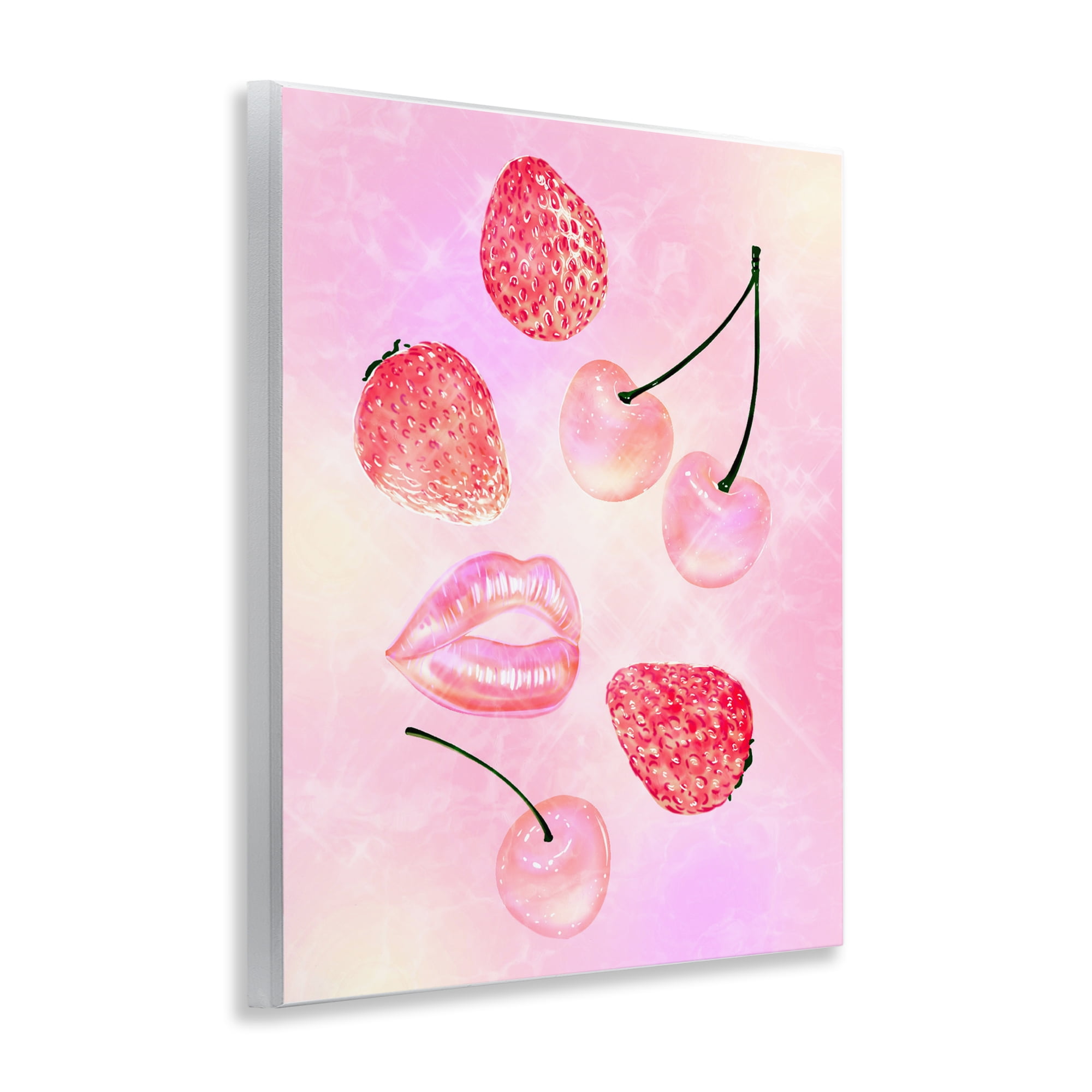 Pink Fruits and Kisses Wall Plaque Art, design by Ziwei Li