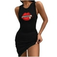 thumbnail image 1 of Leutsin Robe d'Été Décontractée Grande Taille pour Femmes Robe d'Été Sexy Sans Manches Amincissante Col Rond Imprimée, 1 of 8