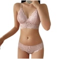 thumbnail image 5 of JSGEK Women Floral Lace Bra and Boyshort Set Underwire Support Adjustable Straps Comfortable Lingerie for Everyday Wear Pink S, 5 of 6