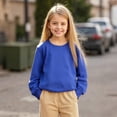 thumbnail image 4 of Sweatshirts Girls Long Sleeve Blue Sweatshirt Kids Crewneck Pullover Casual Sport Sweatshirts Fall Clothes Little Girls Clothes Size 4T, 4 of 4