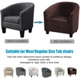 thumbnail image 4 of CJC Velvet Tub Chair Cover, High Stretch Club Chair Slipcover Washable Armchair Sofa Couch Cover for Living Room Club Cafe (Brown), 4 of 6
