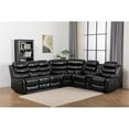 thumbnail image 6 of Pemberly Row Faux Leather Living Room Set Modern Reclining Sectional Sofa Black, 6 of 9