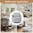 thumbnail image 6 of 29.9" Swivel Barrel Chair, 360° Upholstered Swivel Chair with Curved Design for Living Room, Bedroom, Office and Hotel, Gray, 6 of 10