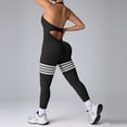 thumbnail image 5 of larppty Womens Workout Seamless Jumpsuit Spring Summer Fashion Hip Lift Peach Hip Shap Backless Yoga Jumpsuit Romper Outfits（Black， M）, 5 of 7