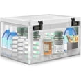 thumbnail image 1 of Large Lock Box for Medication Safe, Medicine Lockable Storage Box with Code, Clear Phone Lock Boxes for Videos, Box with Combination Lock for Snacks Food, Small Locking Cabinet for Home/Office Locker, 1 of 7