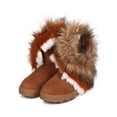 thumbnail image 5 of Bumper EC80 Women Suede Round Toe Folded Fox Fur Winter Boot - Brown (Size: 8.5), 5 of 5