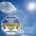 thumbnail image 4 of Security Alert Private Property No Trespassing 24 Hour Video Surveillance (5 Pack) 4 inch X 4 inch Octagon Vinyl Label Decal Sticker Weather Resistant, UV Protected for Workplace, Made, 4 of 5