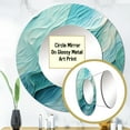 thumbnail image 3 of Designart "Swirling Serenity in Aqua Blue and White I" Abstract Spirals Round Mirror Wall Decor Modern - Large Blue Round Office Mirror - Round Mirror - 29" x 29", 3 of 6
