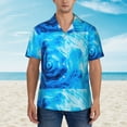 thumbnail image 4 of Haiem Blue Shell Printed Hawaiian Shirt for Men - Men’s Casual Beach Summer Shirts - Stretch Fabric with Modern Fit-XX-Large, 4 of 9