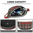 thumbnail image 4 of Fanny Pack Green and Red Christmas Plaid Pattern Waist Pack Bag,Running Cross Bag,Waterproof Large Fanny Packs for Women Men for Travel Running Hiking Cycling, 4 of 6
