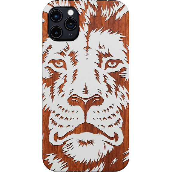 Lion Face 2 - Engraved Phone Model: iPhone 11 Pro Max, Color: White