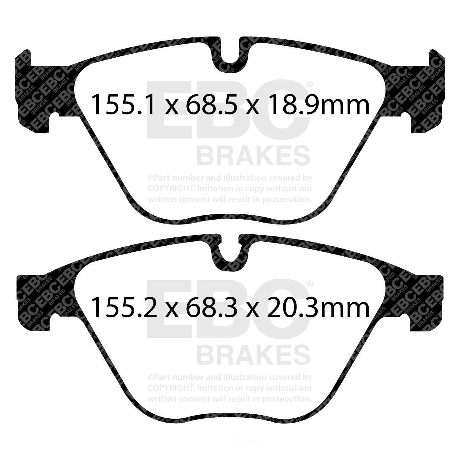 EBC Brakes Yellowstuff 4000 Series Street and Track Brake Pad Set Fits select: 2010-2016 BMW 535, 2019 BMW 640