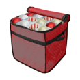 thumbnail image 1 of Caja de almacenamiento para adornos navideños, 32 x 32 x 32 cm, nailon gris, con divisores extraíbles, luces LED y ventana transparente, ideal para decoraciones navideñas, 4 unidades, color rojo, 1 of 5