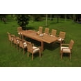 thumbnail image 4 of Grade-A Teak Dining Set: 10 Seater 11 Pc: 122" Caranas Double Extension Rectangle Table And 10 Mas Stacking Arm Chairs Patio WholesaleTeak #WMDSMS42, 4 of 4