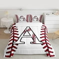 thumbnail image 2 of Homewish Initial A Letter Bedding Comforter Set for Teen, Baseball Sports Lover Twin Comforter Sets, Cartoon Ball Print Reversible Bedding Set, Luxury Bedroom Decor, 2pcs, 2 of 8