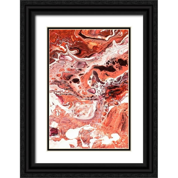 Jenny Rainbow Fine Art 11x14 Black Ornate Wood Framed with Double Matting Museum Art Print Titled - Fluid Acrylic Unknown Taste 6